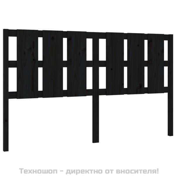 Горна табла за легло, черна, 165,5x4x100 см, бор масив