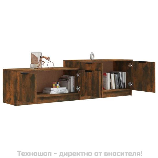 ТВ шкаф, Опушен дъб, 158,5x36x45 см, инженерно дърво