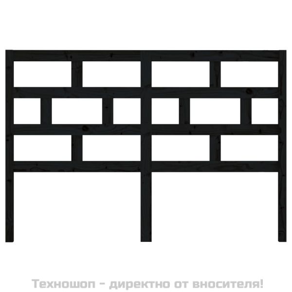 Горна табла за легло, черна, 166x4x100 см, бор масив
