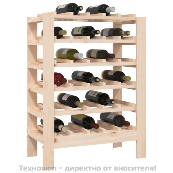 Поставка за вино 61,5x30x82 см масивна чамова дървесина