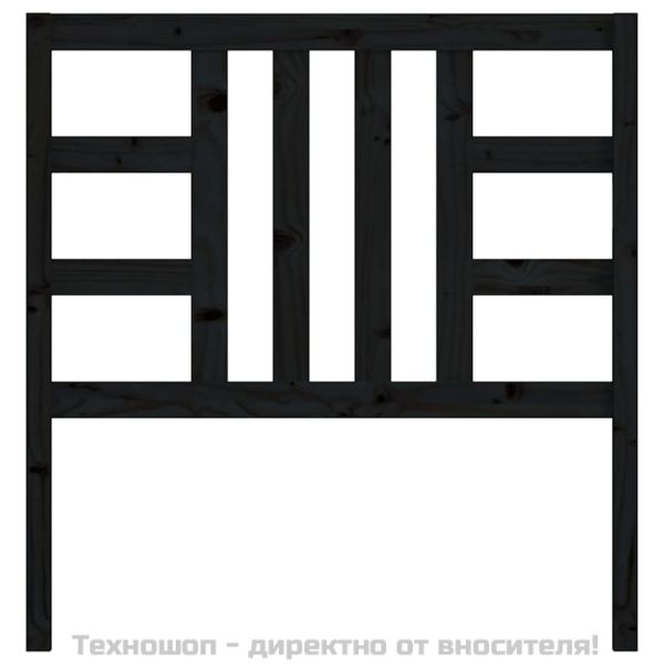Горна табла за легло, черна, 96x4x100 см, бор масив