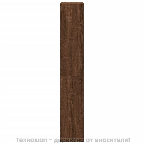 Библиотека на 4 нива, кафяв дъб, 40x24x143 см, инженерно дърво