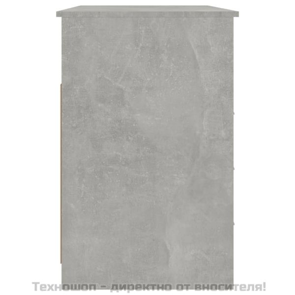 Бюро с чекмеджета, бетонно сив, 102x50x76 см, инженерно дърво