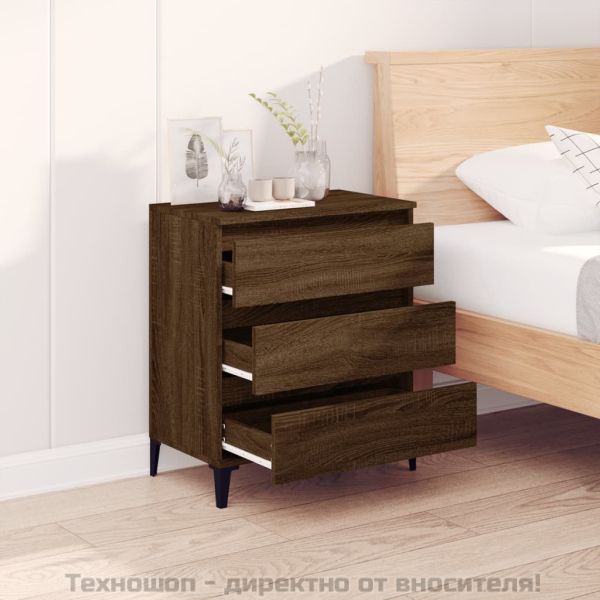 Сайдборд, Кафяв дъб, 60x35x70 см, инженерно дърво