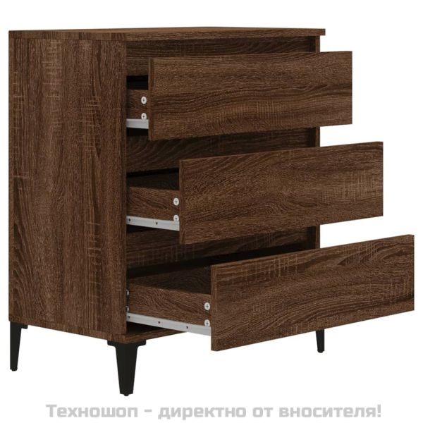 Сайдборд, Кафяв дъб, 60x35x70 см, инженерно дърво