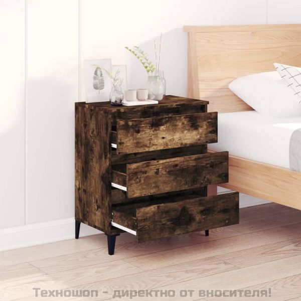 Сайдборд, опушен дъб, 60x35x70 см, инженерно дърво