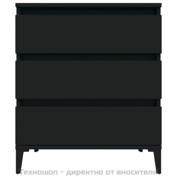 Сайдборд, черен, 60x35x70 см, инженерно дърво