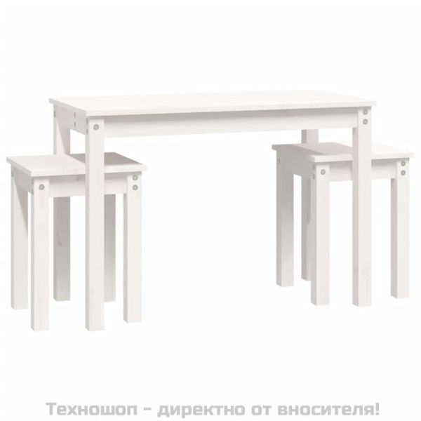 Стифиращи маси, 3 бр, бели, бор масив