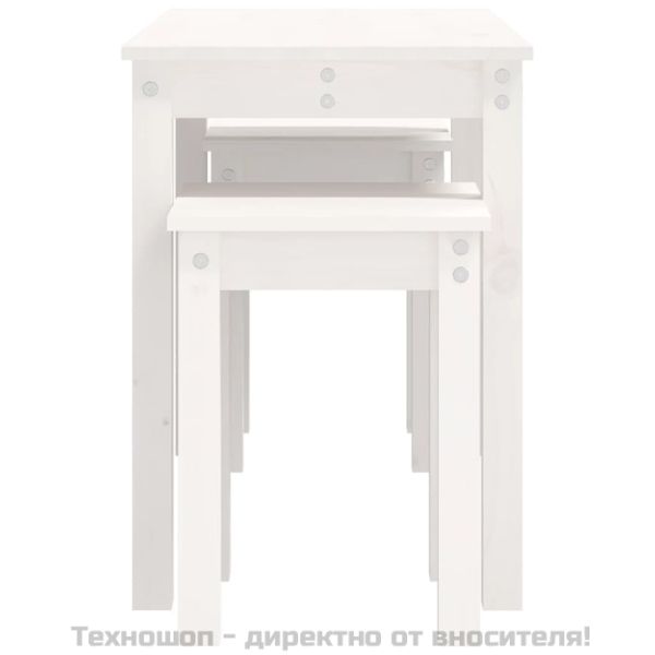 Стифиращи маси, 3 бр, бели, бор масив