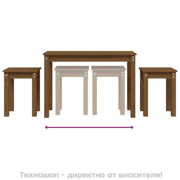 Стифиращи маси, 3 бр, меденокафяви, бор масив