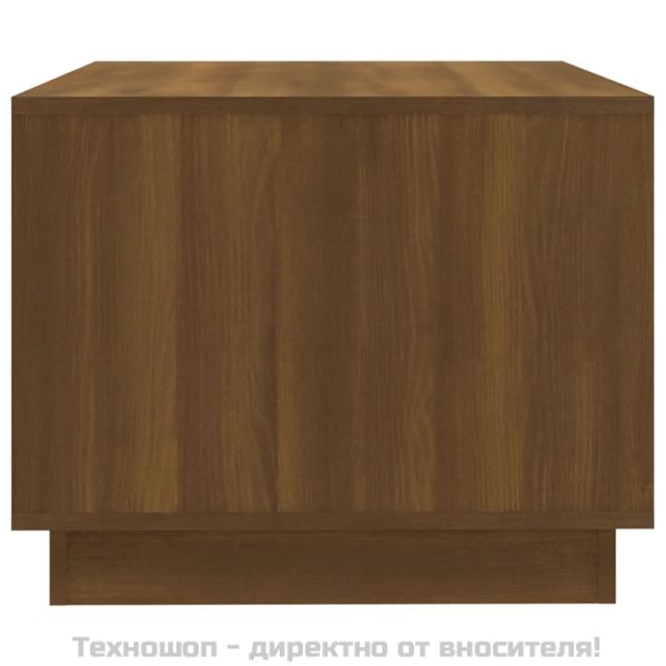 Кафе маса, кафяв дъб, 102,5x55x44 см, инженерно дърво