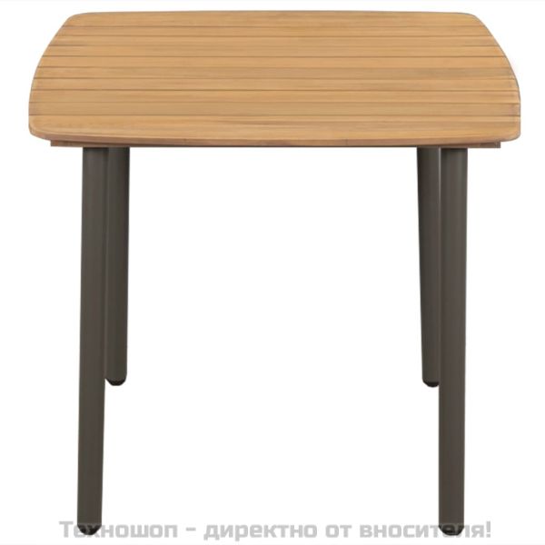 Градинска маса, 80x80x72 см, акациево дърво масив и стомана