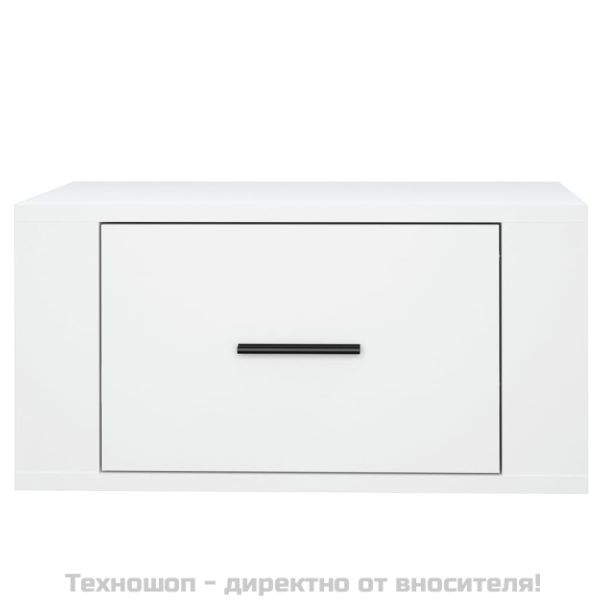 Нощни шкафчета за стенен монтаж, 2 бр, бели, 50x36x25 см
