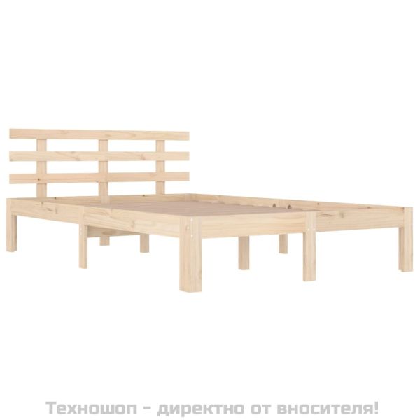 Рамка за легло без матрак, масивна дървесина, 140x200 см