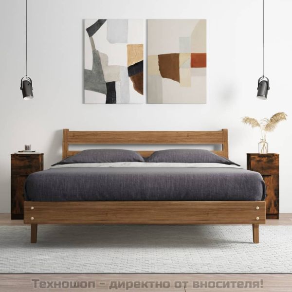 Сайдборди, 2 бр, опушен дъб, 30x30x70 см, инженерно дърво