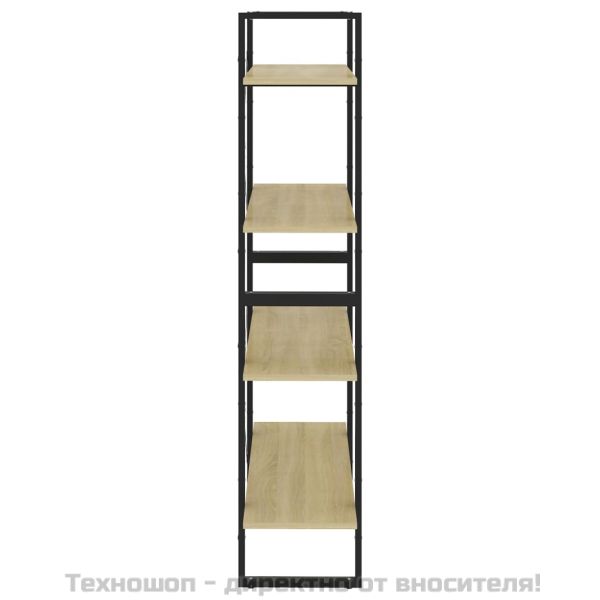 4-етажна библиотека, дъб сонома, 80x30x140 см, инженерно дърво