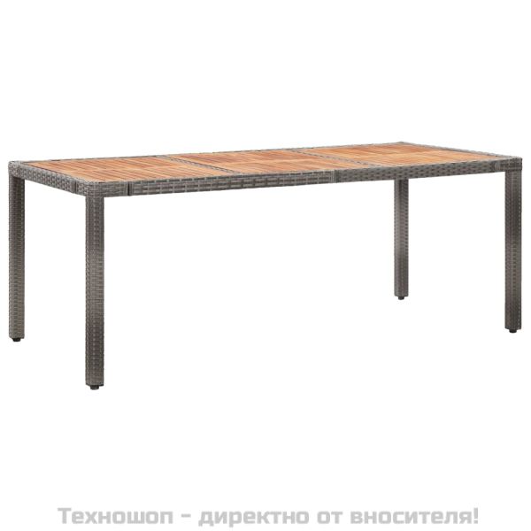 Градински комплект с възглавници, 9 части, полиратан, сив