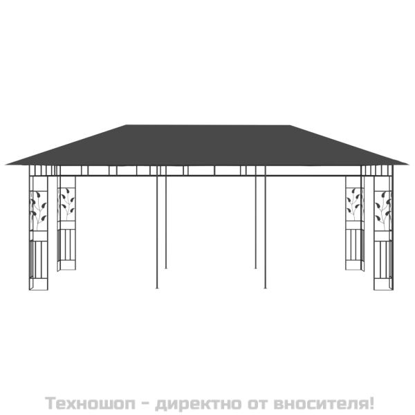 Шатра с мрежа против комари, 6x3x2,73 м, антрацит