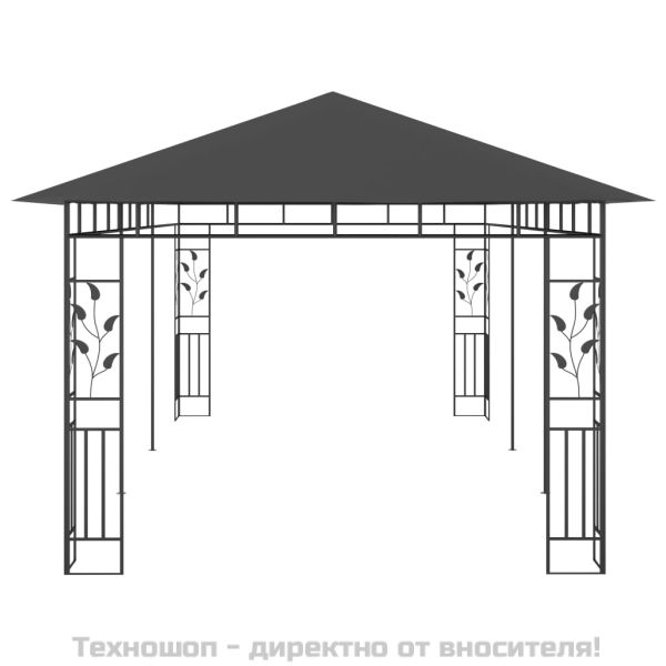 Шатра с мрежа против комари, 6x3x2,73 м, антрацит