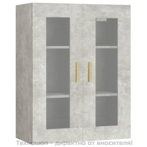 Окачен стенен шкаф, бетонно сиво, 69,5x34x90 см