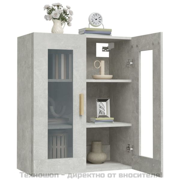 Окачен стенен шкаф, бетонно сиво, 69,5x34x90 см