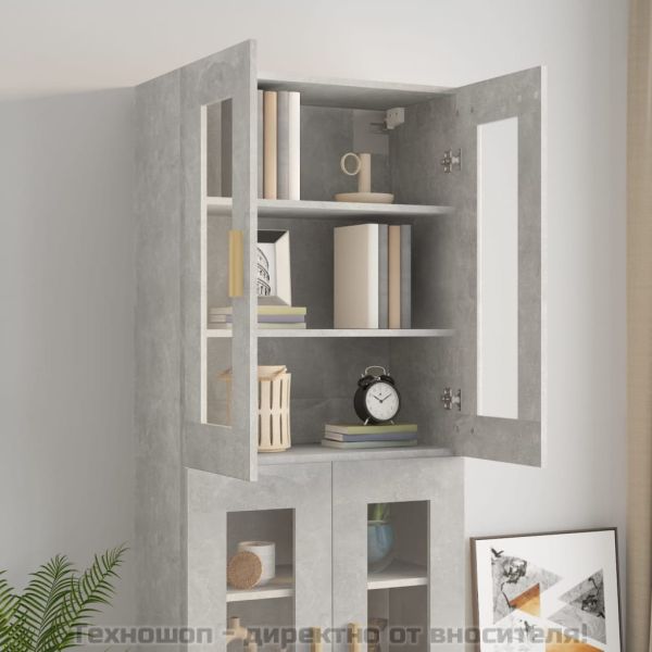 Окачен стенен шкаф, бетонно сиво, 69,5x34x90 см