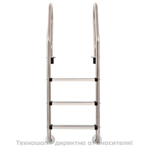 Стълба за басейн с 3 стъпала, неръждаема стомана 304, 120 см