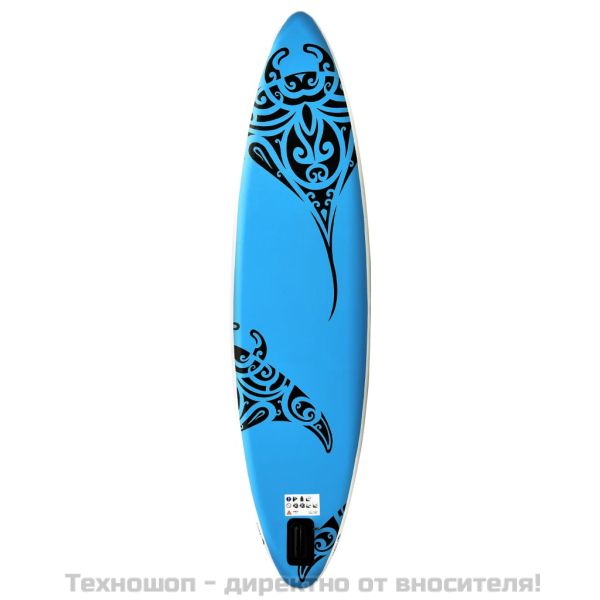 Комплект надуваем стендъп падълборд, 305x76x15 см, син