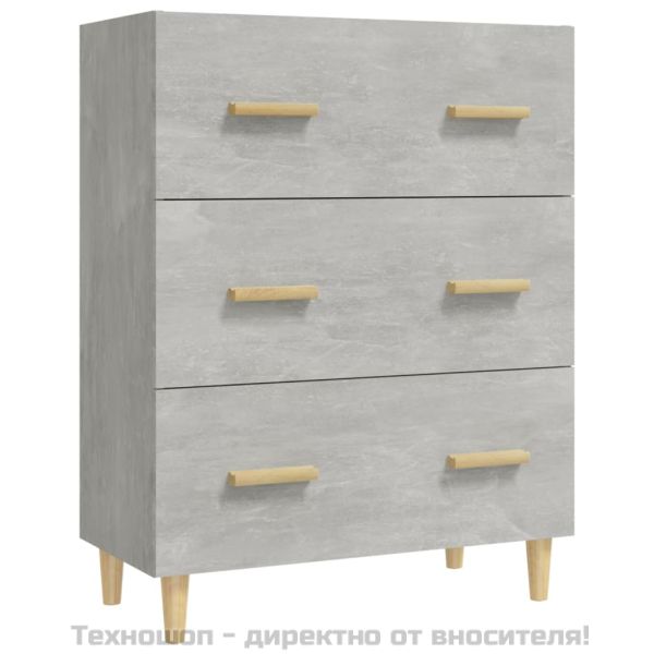 Сайдборд, бетонно сив, 70x34x90 см, инженерно дърво