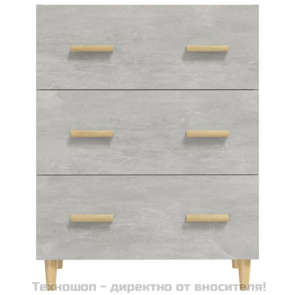 Сайдборд, бетонно сив, 70x34x90 см, инженерно дърво
