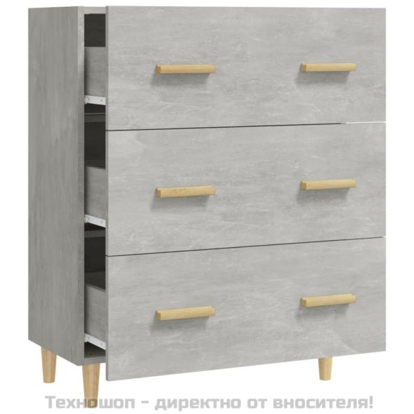 Сайдборд, бетонно сив, 70x34x90 см, инженерно дърво