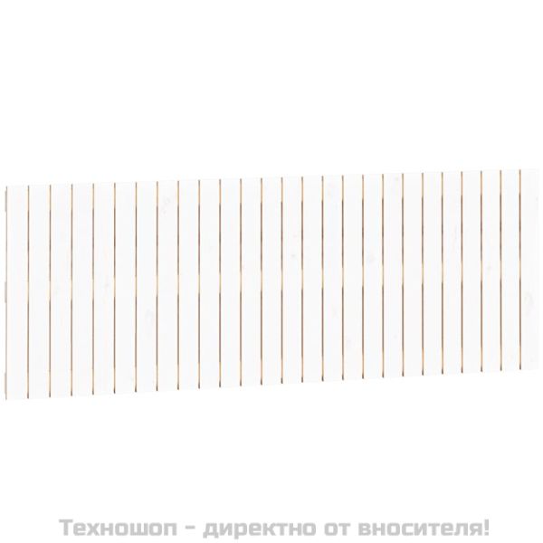 Стенна табла за спалня, бяла, 166x3x60 см, борово дърво масив