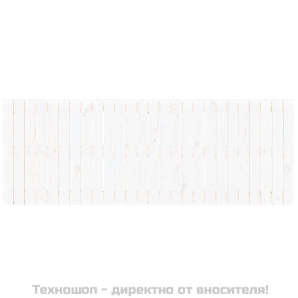 Стенна табла за спалня, бяла, 166x3x60 см, борово дърво масив