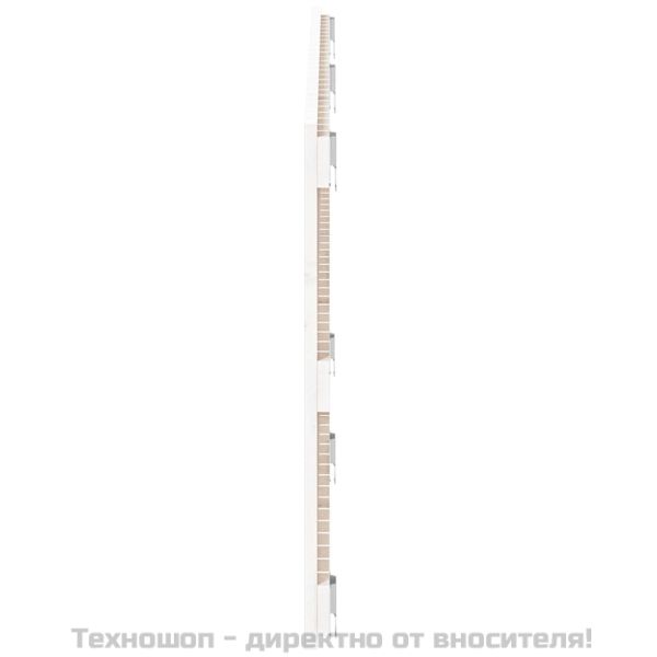Стенна табла за спалня, бяла, 166x3x60 см, борово дърво масив