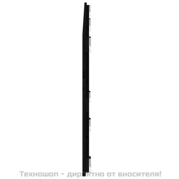 Стенна табла за спалня, черна, 166x3x60 см, борово дърво масив