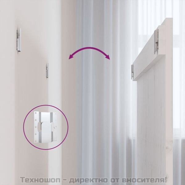 Стенна табла за спалня, бяла, 108x3x90 см, борово дърво масив