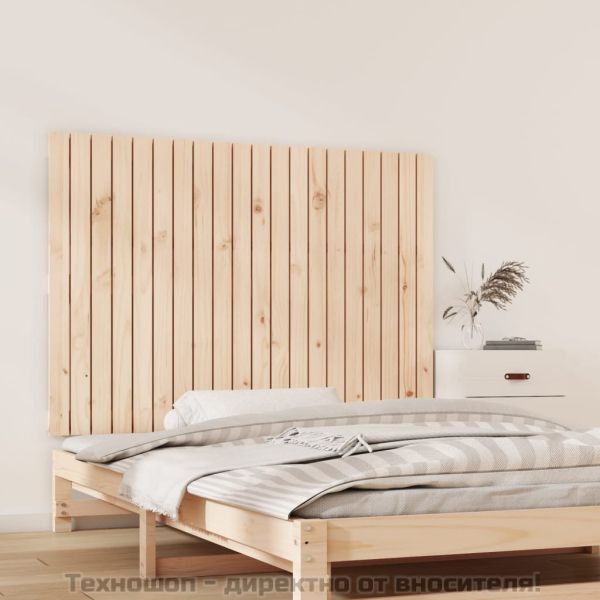 Стенна табла за спалня, 127,5x3x90 см, борово дърво масив