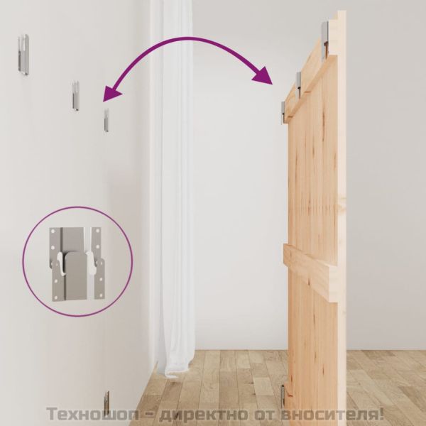 Стенна табла за спалня, 127,5x3x90 см, борово дърво масив