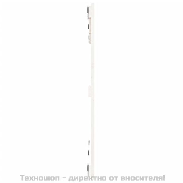 Стенна табла за спалня, бяла, 127,5x3x90 см, борово дърво масив