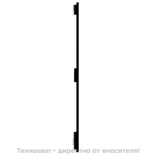 Стенна табла за спалня, черна, 82,5x3x90 см, борово дърво масив