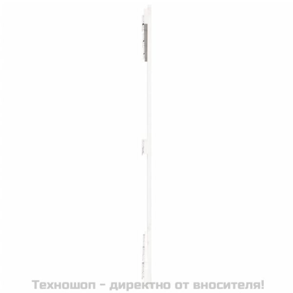 Стенна табла за спалня бяла 127,5x3x110 см борово дърво масив