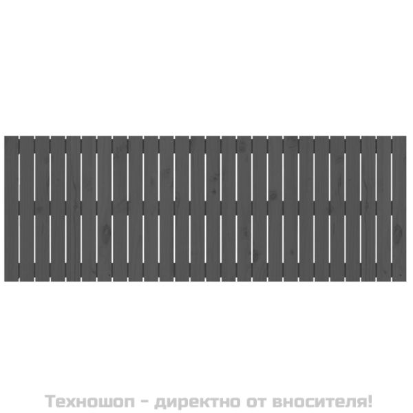 Стенна табла за спалня, сива, 166x3x60 см, борово дърво масив