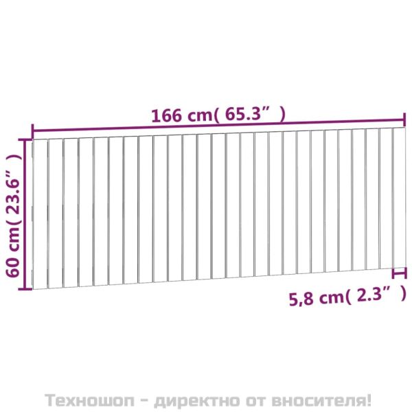 Стенна табла за спалня, меденокафява, 166x3x60 см, бор масив