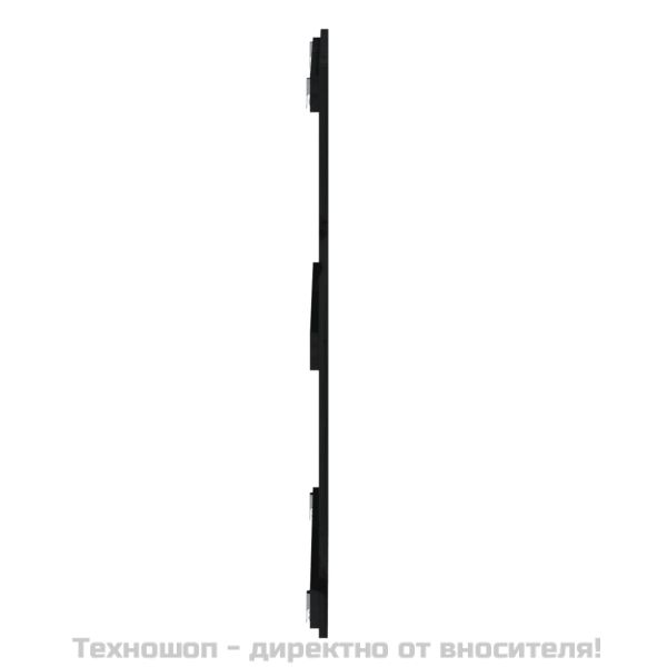 Стенна табла за спалня, черна, 108x3x90 см, борово дърво масив