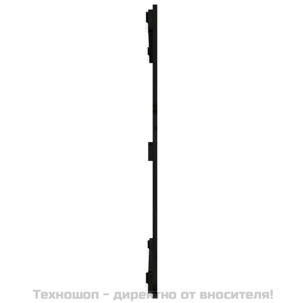 Стенна табла за спалня, черна, 95,5x3x90 см, борово дърво масив