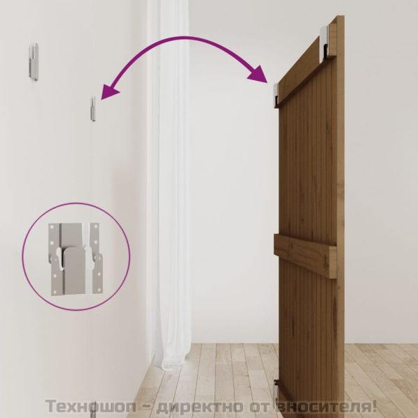 Стенна табла за спалня, меденокафява, 95,5x3x90 см, бор масив