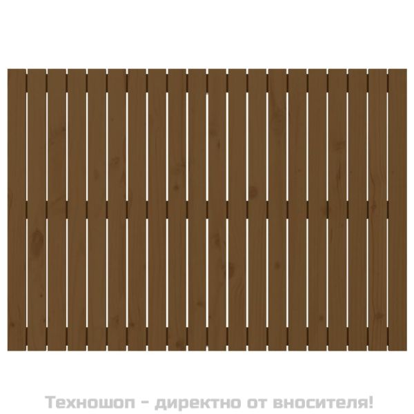 Стенна табла за спалня, меденокафява, 127,5x3x90 см, бор масив