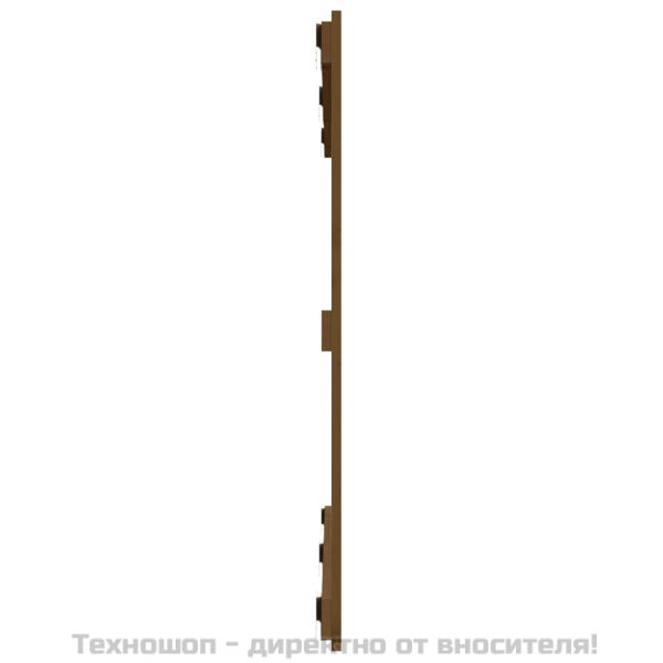 Стенна табла за спалня, меденокафява, 127,5x3x90 см, бор масив