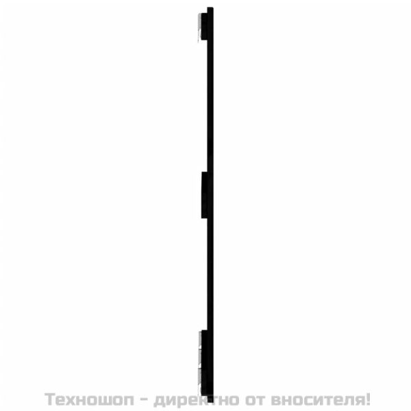 Стенна табла за спалня, черна, 166x3x90 см, борово дърво масив