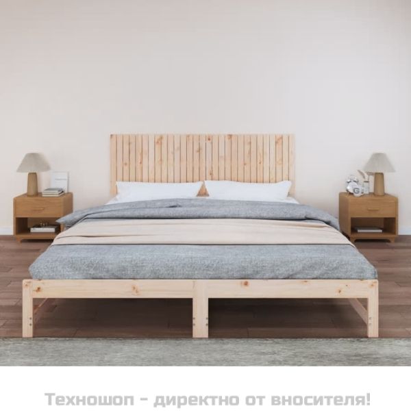 Стенна табла за спалня, 185x3x60 см, борово дърво масив